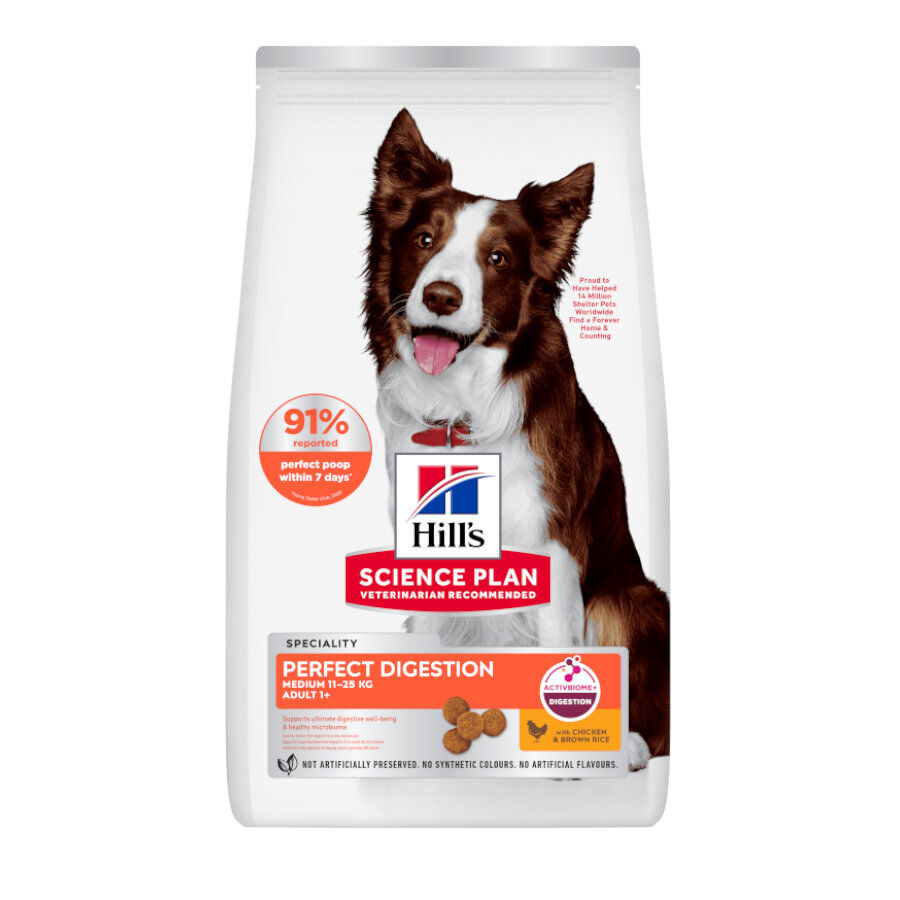 14 kg Hill's Science Plan Perfect Digestion Adult Medium Pollo pienso para perros, , large Imagen numero 1