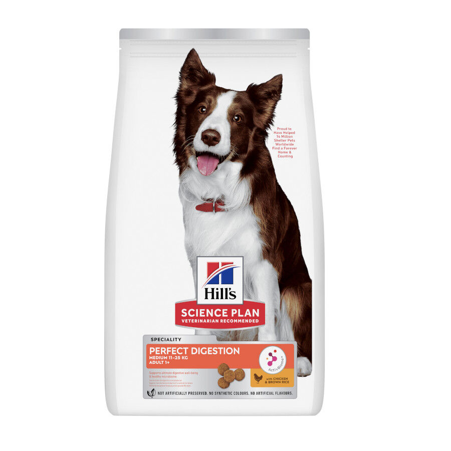 14 kg Hill's Science Plan Perfect Digestion Adult Medium Pollo pienso para perros, , large indicador imagen numero 1