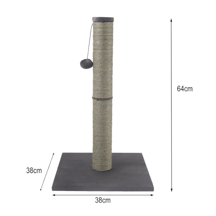 Leeby Gaston rascador de sisal gris con juguete para gatos, , large indicador imagen numero 4