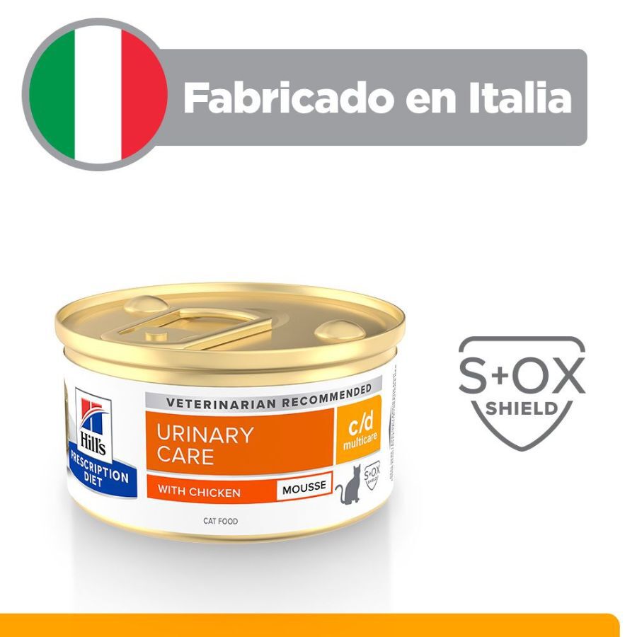 85 g Hill's Prescription Diet c/d Multicare Mousse de Pollo lata para gatos, , large indicador imagen numero 5
