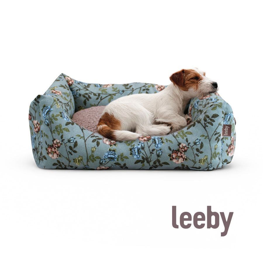 Leeby Cuna Desenfundable Turquesa de Flores para perros, , large indicador imagen numero 2