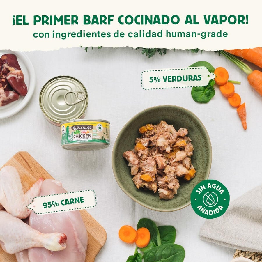 120 g Wild Balance BARF Pollo y Vegetales lata para gatos, , large indicador imagen numero 2