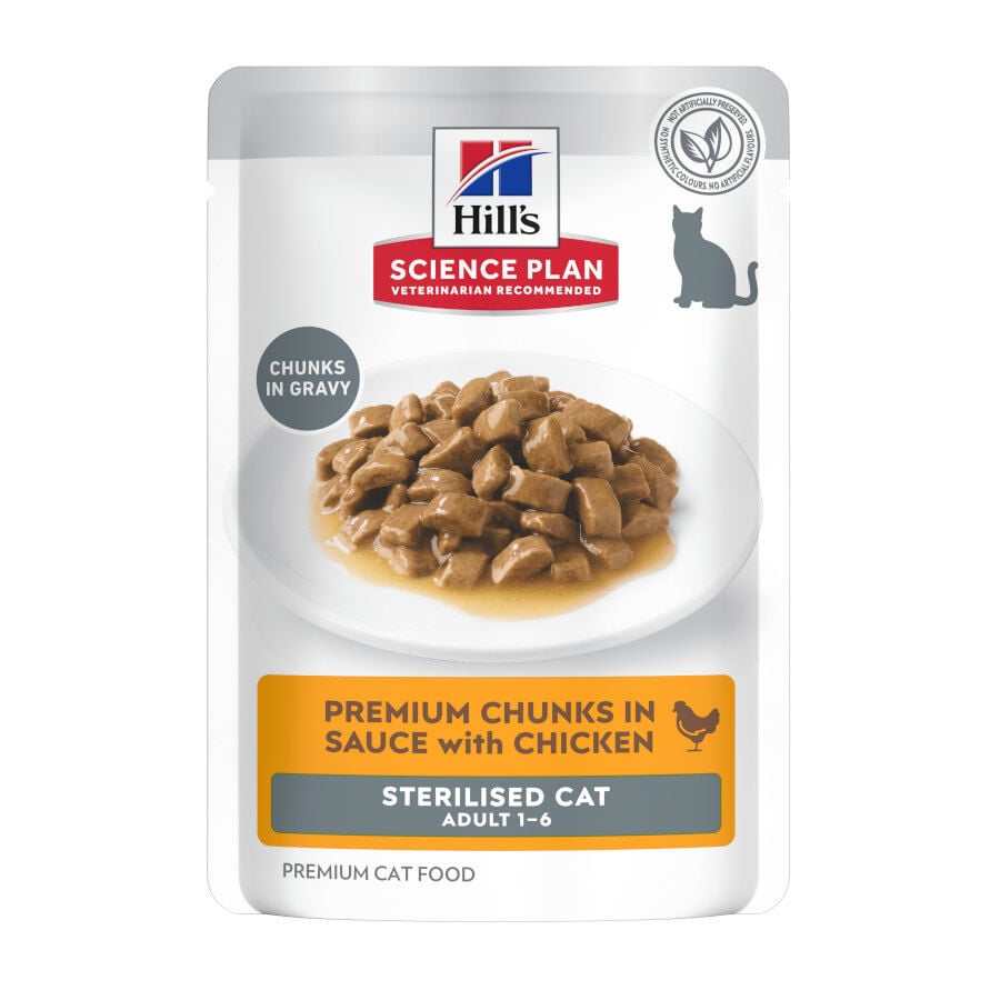 85 g Hill's Science Plan Sterilized Young Adult Pollo sobre para gatos, , large indicador imagen numero 1