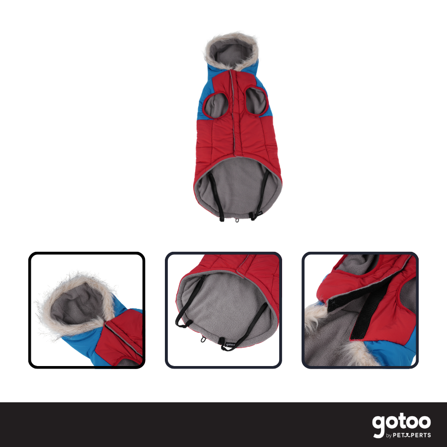 Gotoo Abrigo Rojo con Capucha para perros, , large indicador imagen numero 3