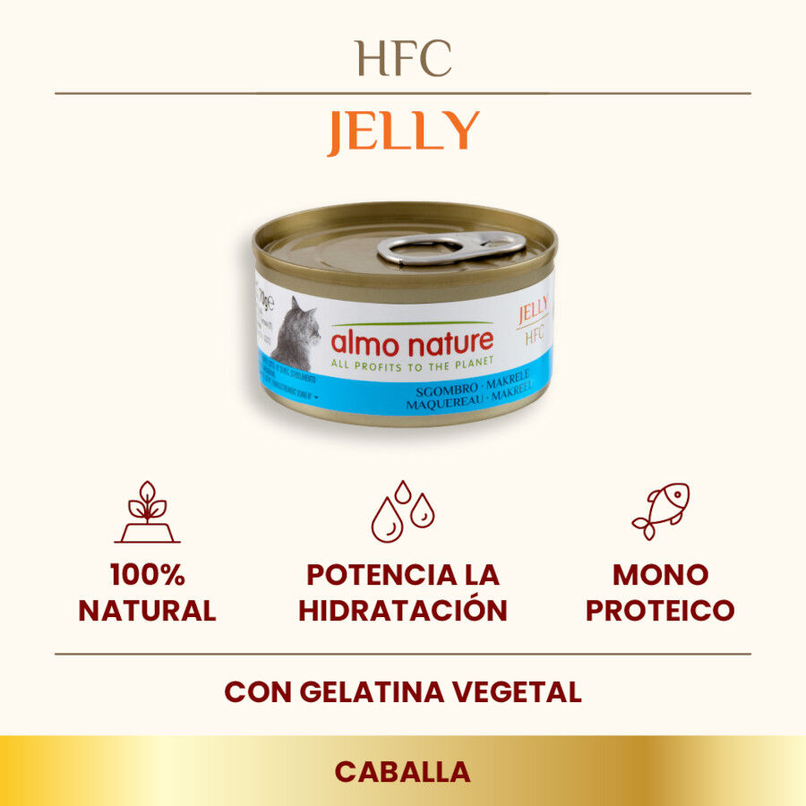 70 g Almo Nature HFC caballa lata en gelatina para gatos , , large Imagen numero 2