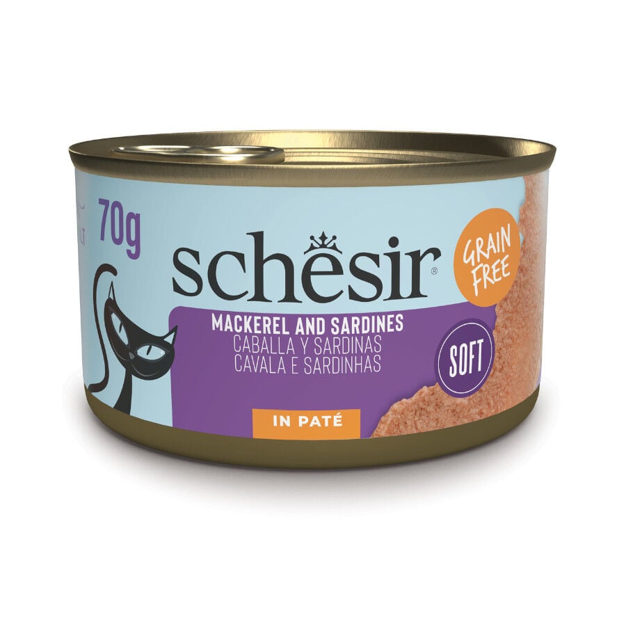 70 g Schesir Lata Caballa y Sardinas en pat&eacute; para gatos, , large Imagen numero 1