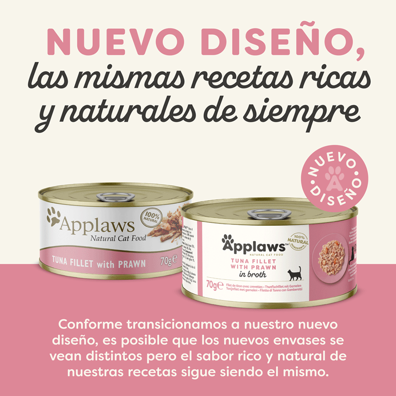 70 g Applaws At&uacute;n y Gambas lata natural para gatos, , large indicador imagen numero 2