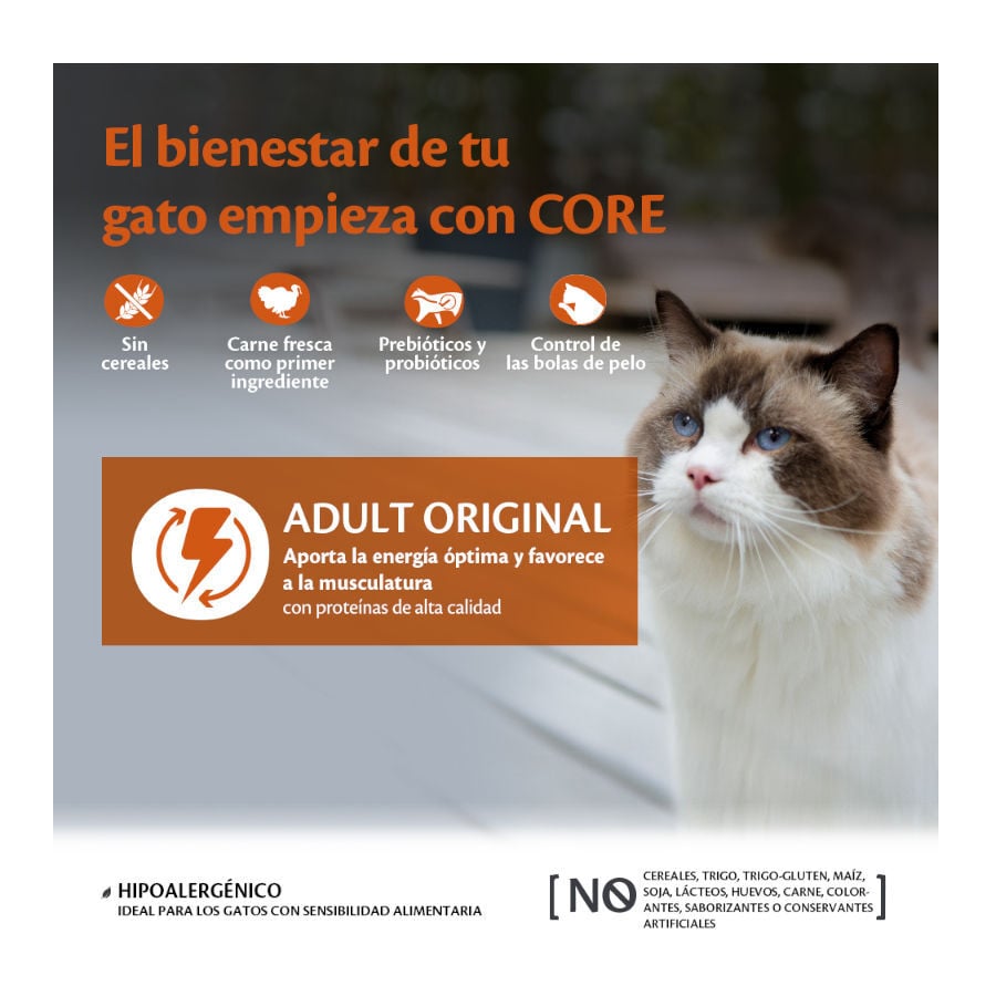 4 kg Wellness Core Adult Pollo y Pavo pienso para gatos, , large indicador imagen numero 2