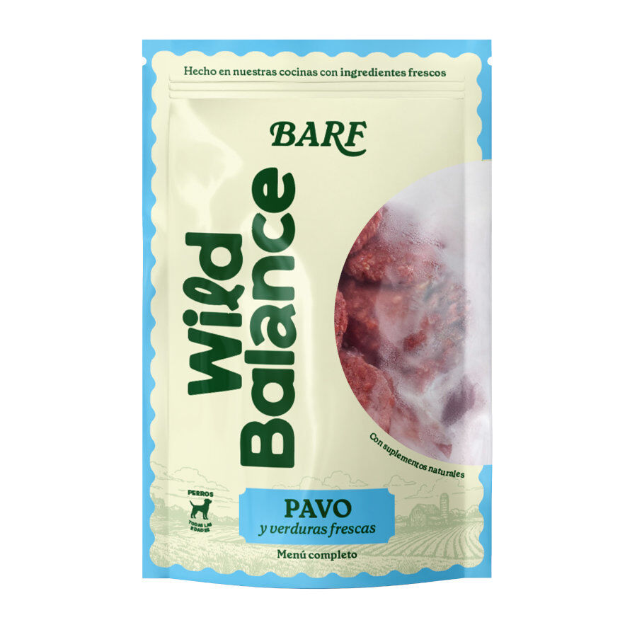 1 kg Wild Balance Men&uacute; Barf pavo con verduras comida congelada para perros, , large indicador imagen numero 1