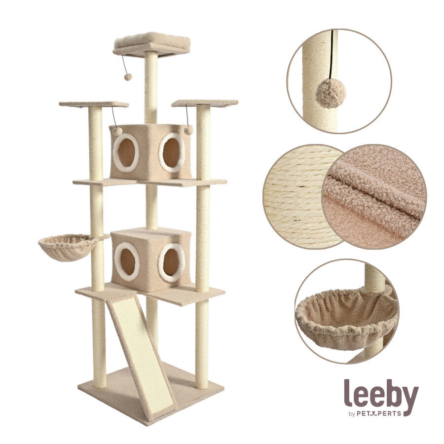Leeby Boucle Collection &Aacute;rbol rascador con camas y juguetes para gatos, , large indicador imagen numero 8