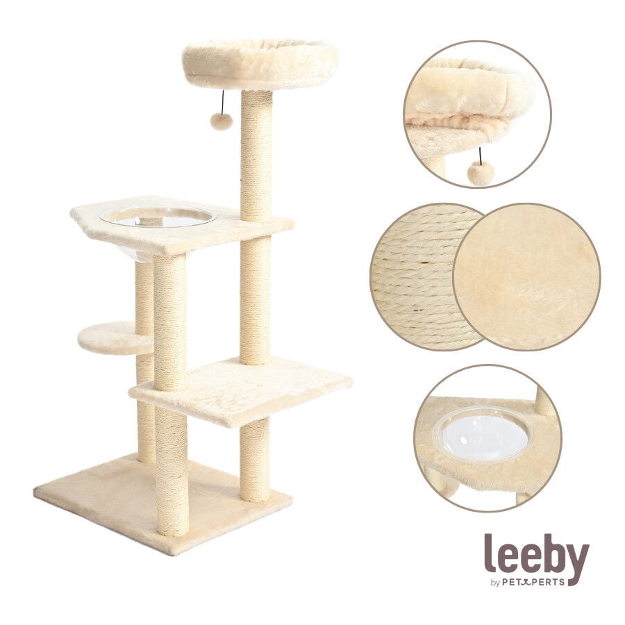 Leeby Luna &aacute;rbol rascador con cama y juguete para gatos, , large Imagen numero 7