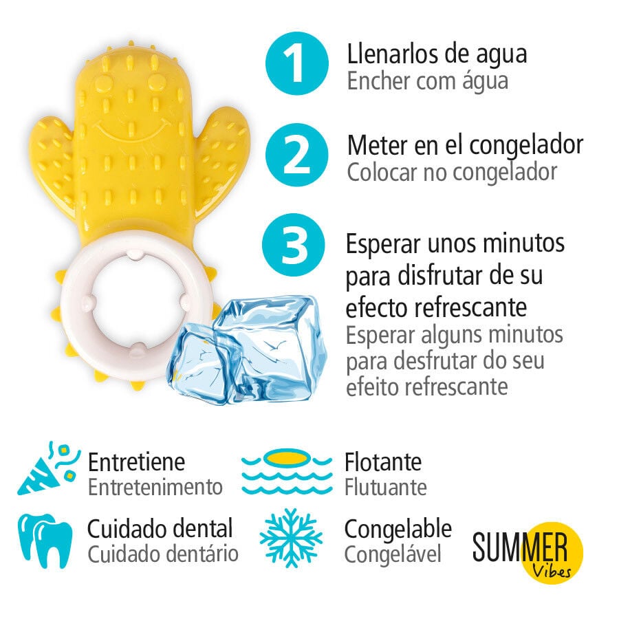 Summer Vibes Mordedor Refrescante cactus amarillo para cachorros, , large Imagen numero 3