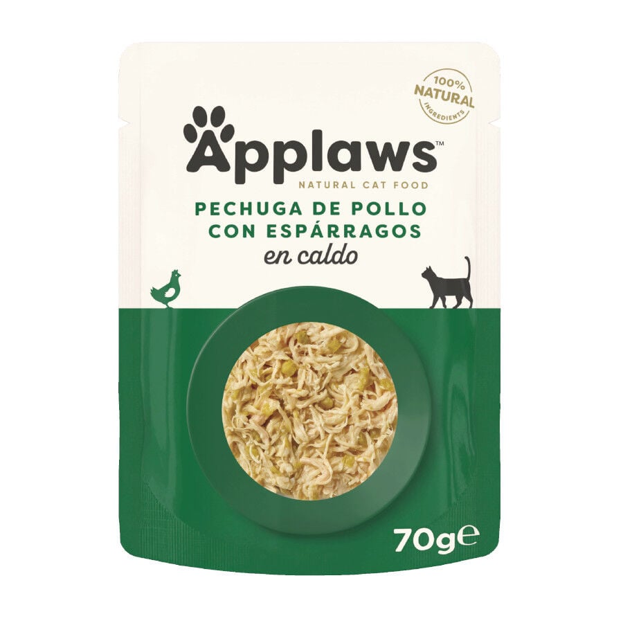 70 g Applaws Pollo y Esp&aacute;rragos sobre para gatos, , large indicador imagen numero 1
