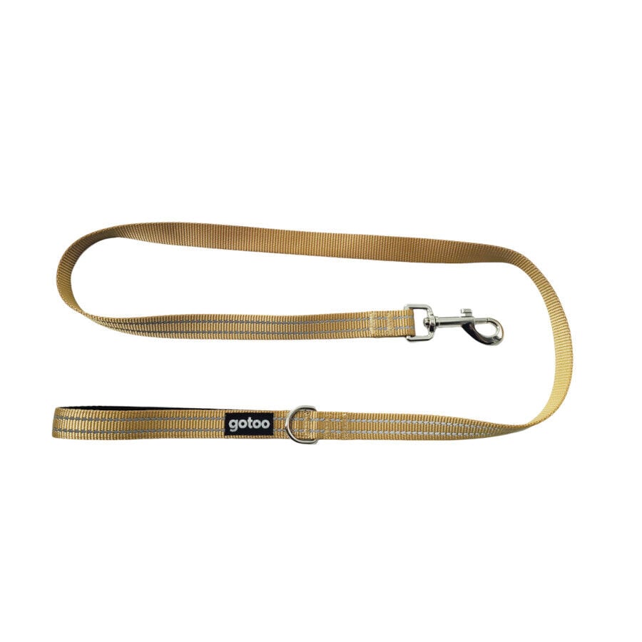 Gotoo Correa de nylon reflectante beige para perros, , large indicador imagen numero 1