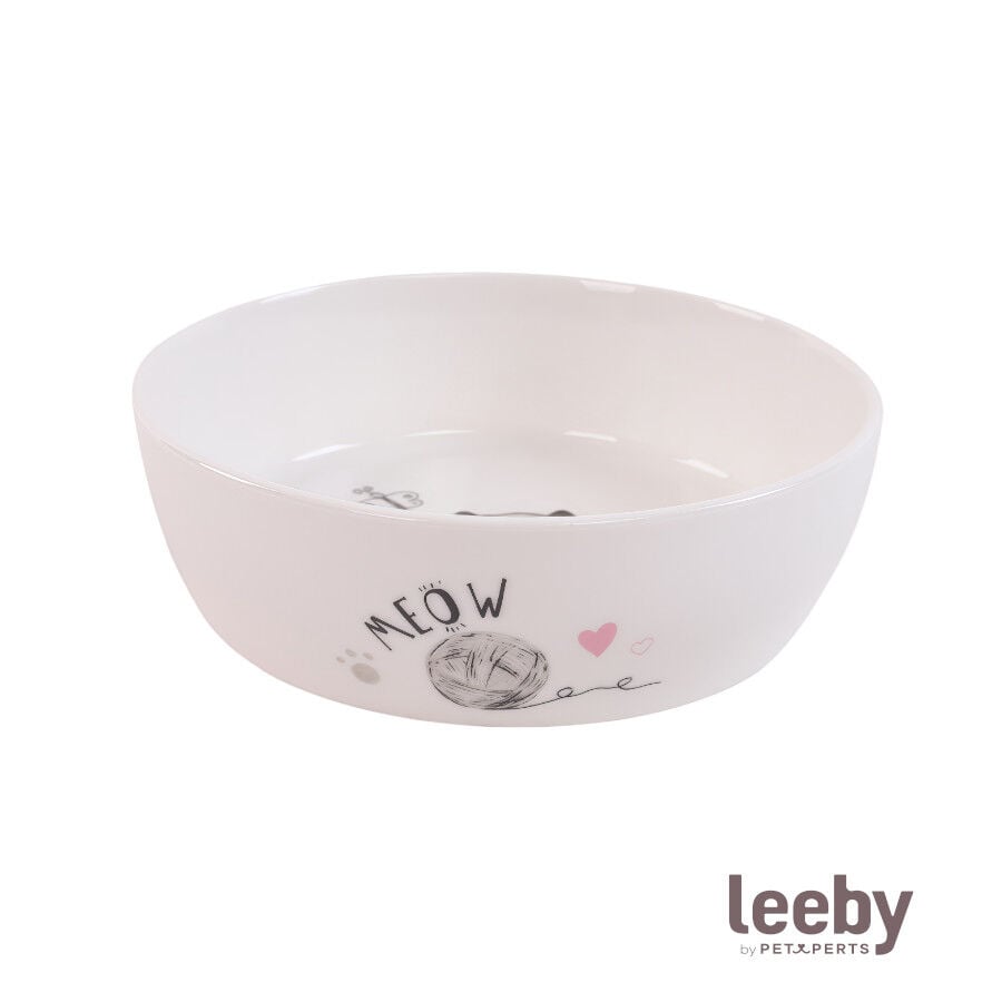 Leeby Comedero de Cer&aacute;mica Blanco para gatos, , large indicador imagen numero 2