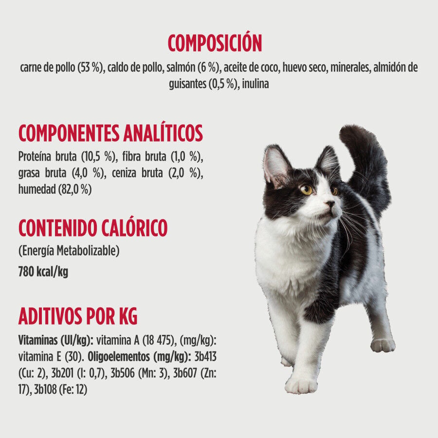 79 g Nulo Silky Mousse Pollo con Salmon Sobres para gatos, , large indicador imagen numero 4