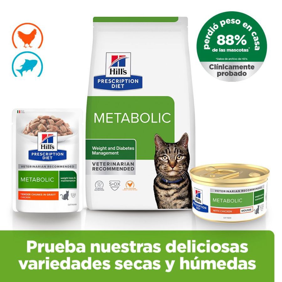 85 g Hill's Prescription Diet Metabolic Mouse de Pollo lata para gatos, , large indicador imagen numero 4