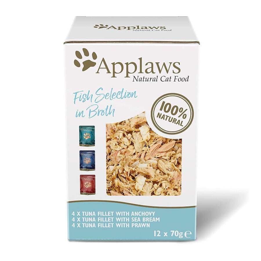 12 sobres x 70 g Applaws Selecci&oacute;n de Pescado sobre para gatos - Multipack, , large Imagen numero 1