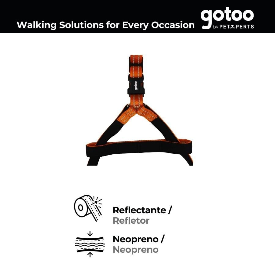 Gotoo Arn&eacute;s reflectante de neopreno naranja para perros, , large indicador imagen numero 4