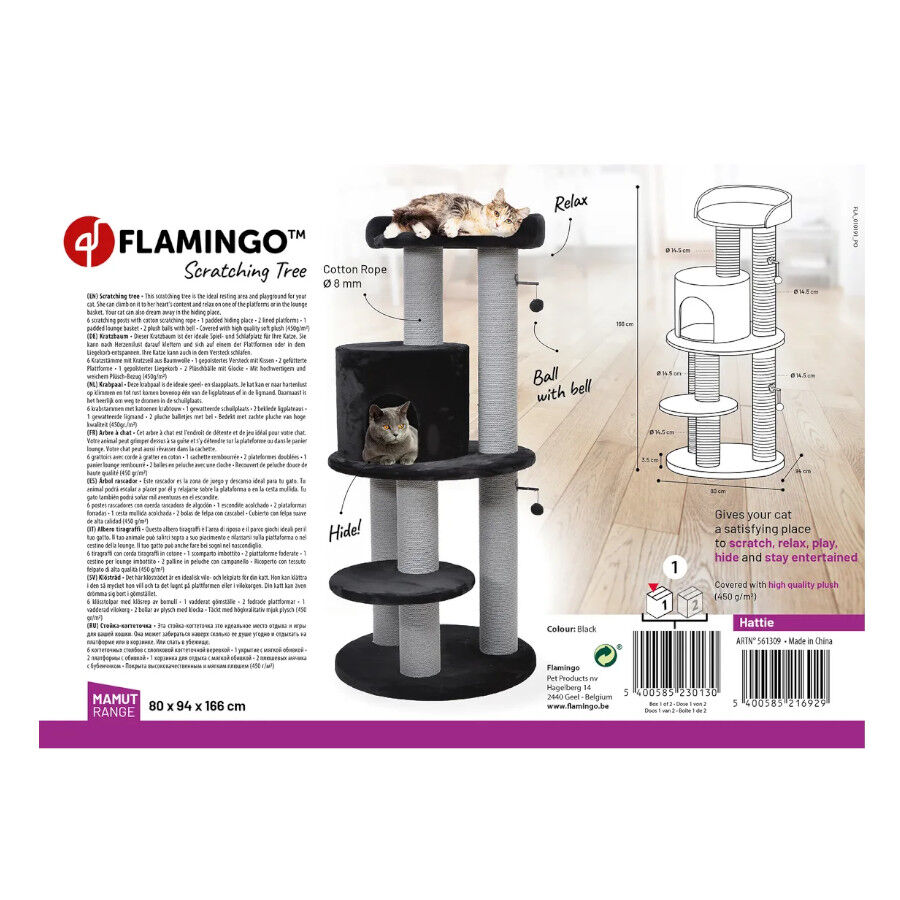 Flamingo Hattie &Aacute;rbol Rascador Negro para gatos, , large Imagen numero 3