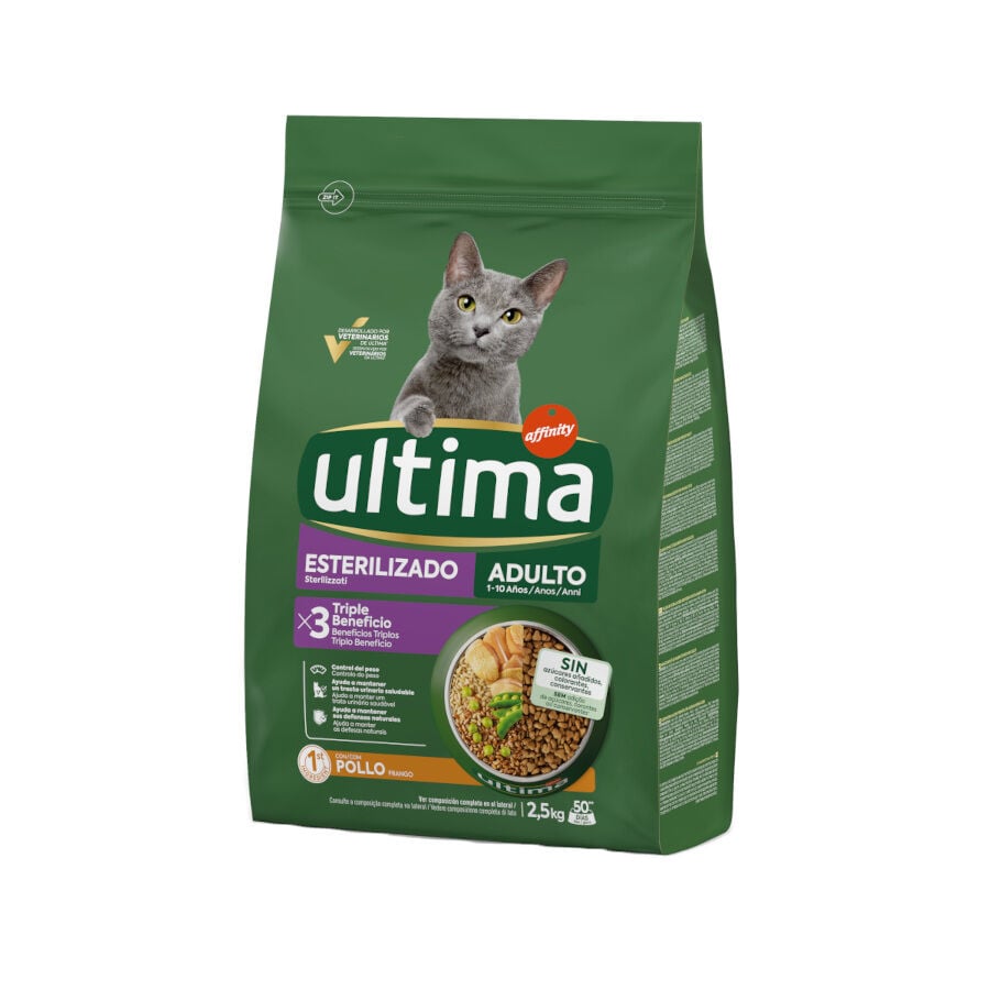 2.5 kg Ultima Pienso esterilizado con pollo para gatos adultos, , large indicador imagen numero 1