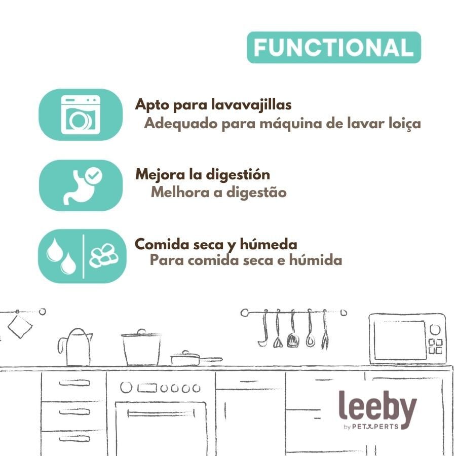 Leeby Comedero Antivoracidad de Cer&aacute;mica para gatos, , large indicador imagen numero 5