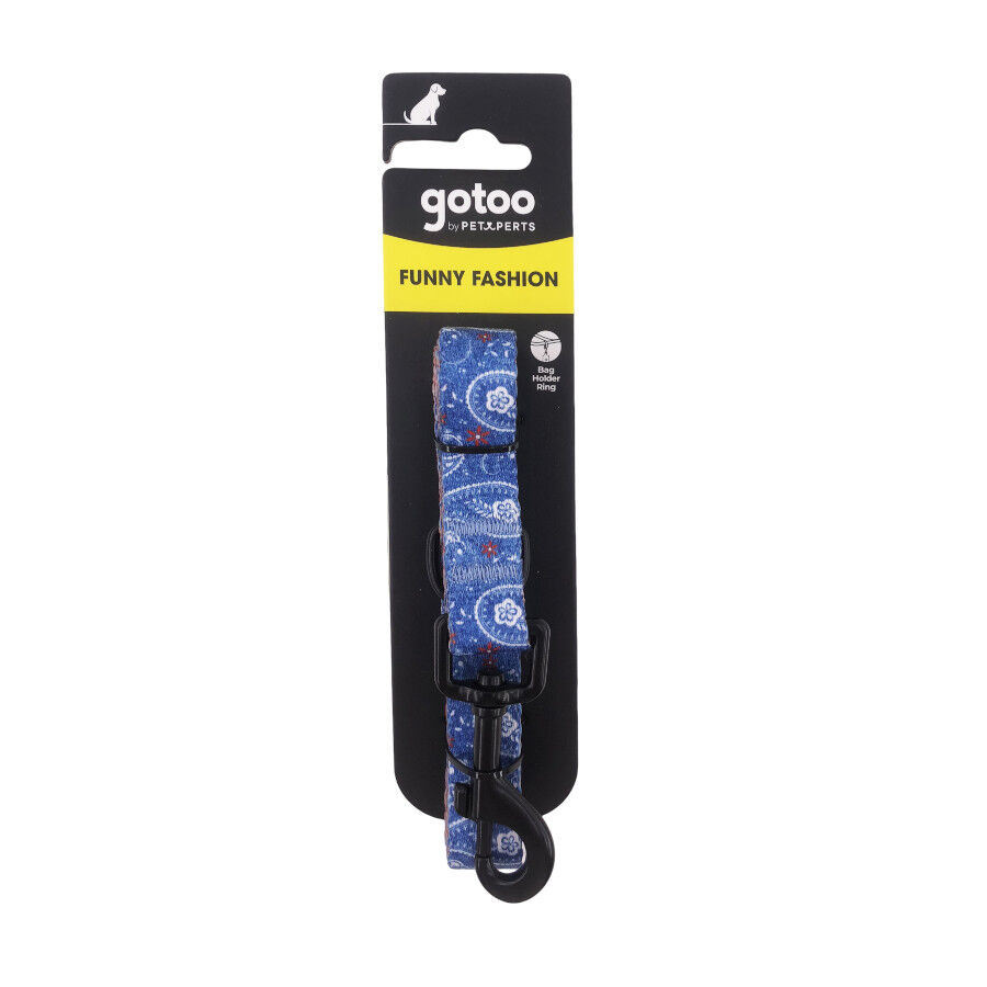 Gotoo Correa estampada cachemira azul para perros, , large Imagen numero 4