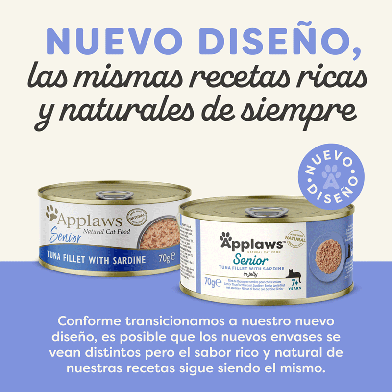 70 g Applaws Senior At&uacute;n y Sardina lata para gatos, , large indicador imagen numero 2