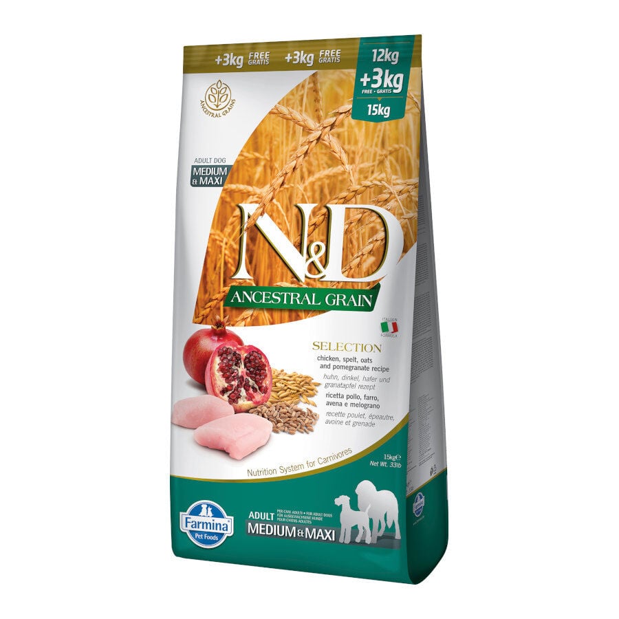 15 kg Farmina N&D Ancestral Grain Pollo y Granada pienso para perros, , large Imagen numero 1