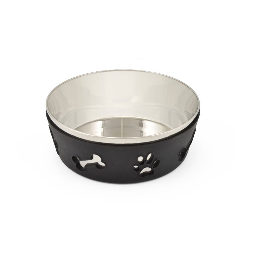 Outech Comedero de Acero Inoxidable Negro para perros, , large Imagen numero 1