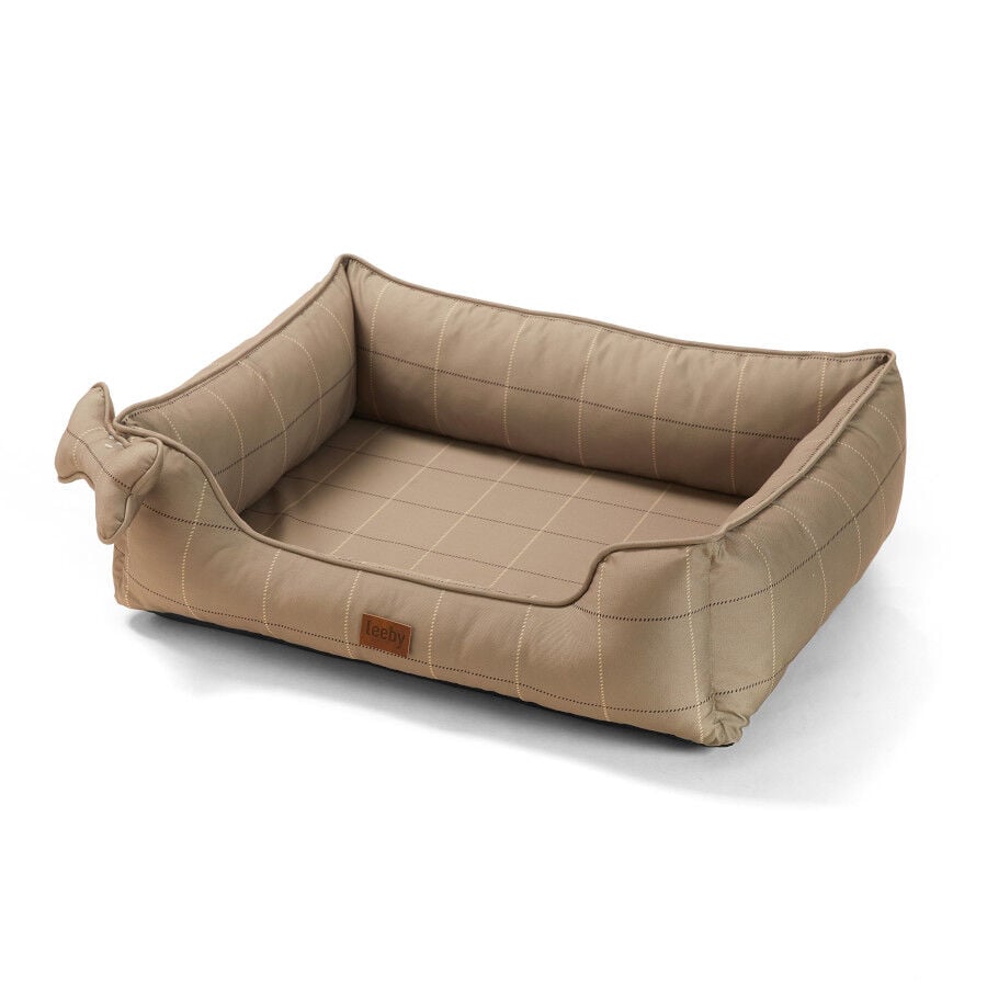Leeby cama viscoel&aacute;stica marr&oacute;n rayas para perros, , large indicador imagen numero 3