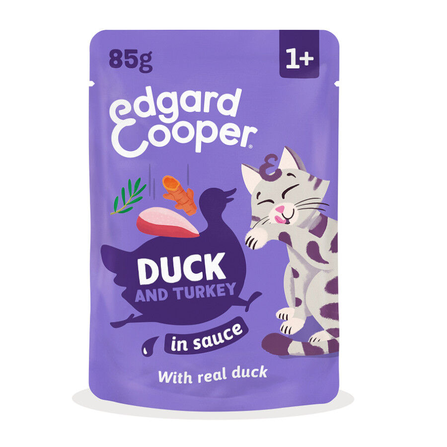 85 g Edgard & Cooper Pato & Pavo sobre en salsa para gatos, , large Imagen numero 1