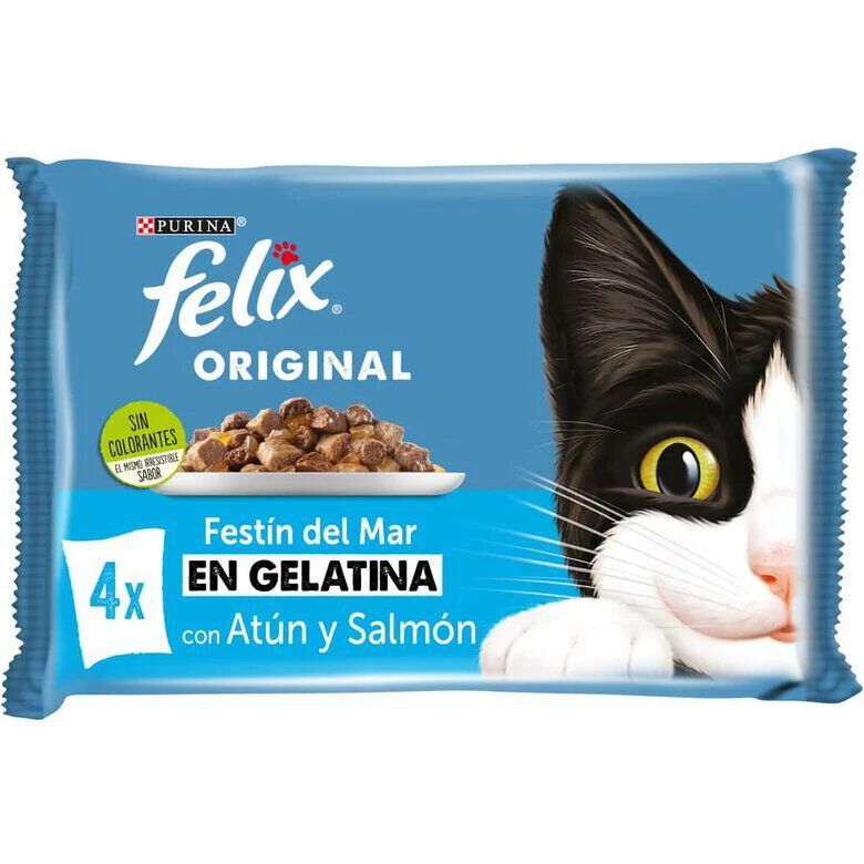 4 sobres x 85 g Felix Seleccion Pescados Sobres en gelatina para gatos - Multipack, , large Imagen numero 1