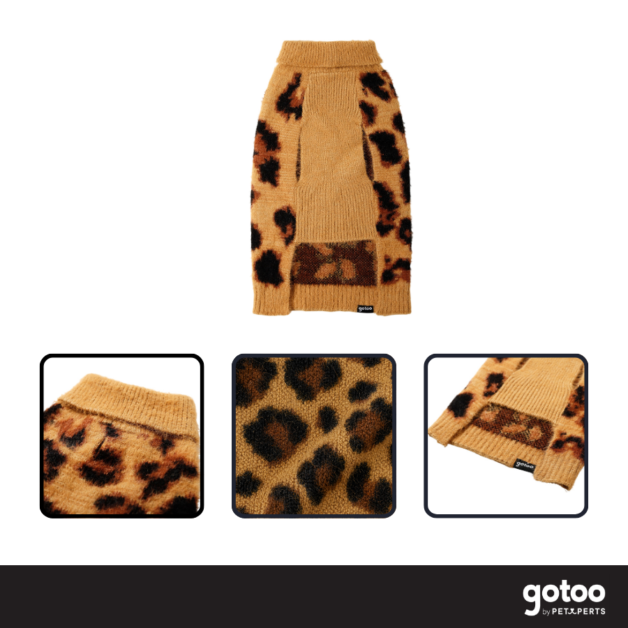 Gotoo Jersey Punto Estampado Leopardo para perros, , large indicador imagen numero 3