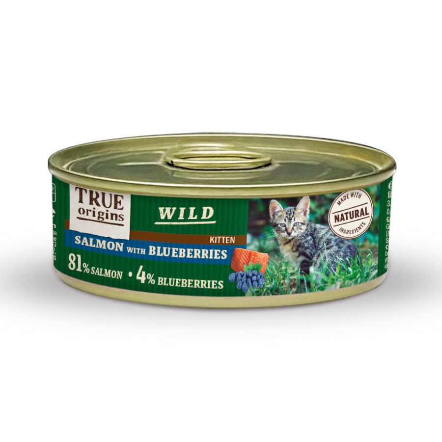 True Origins Wild Kitten Salm&oacute;n y Ar&aacute;ndanos lata para gatos
