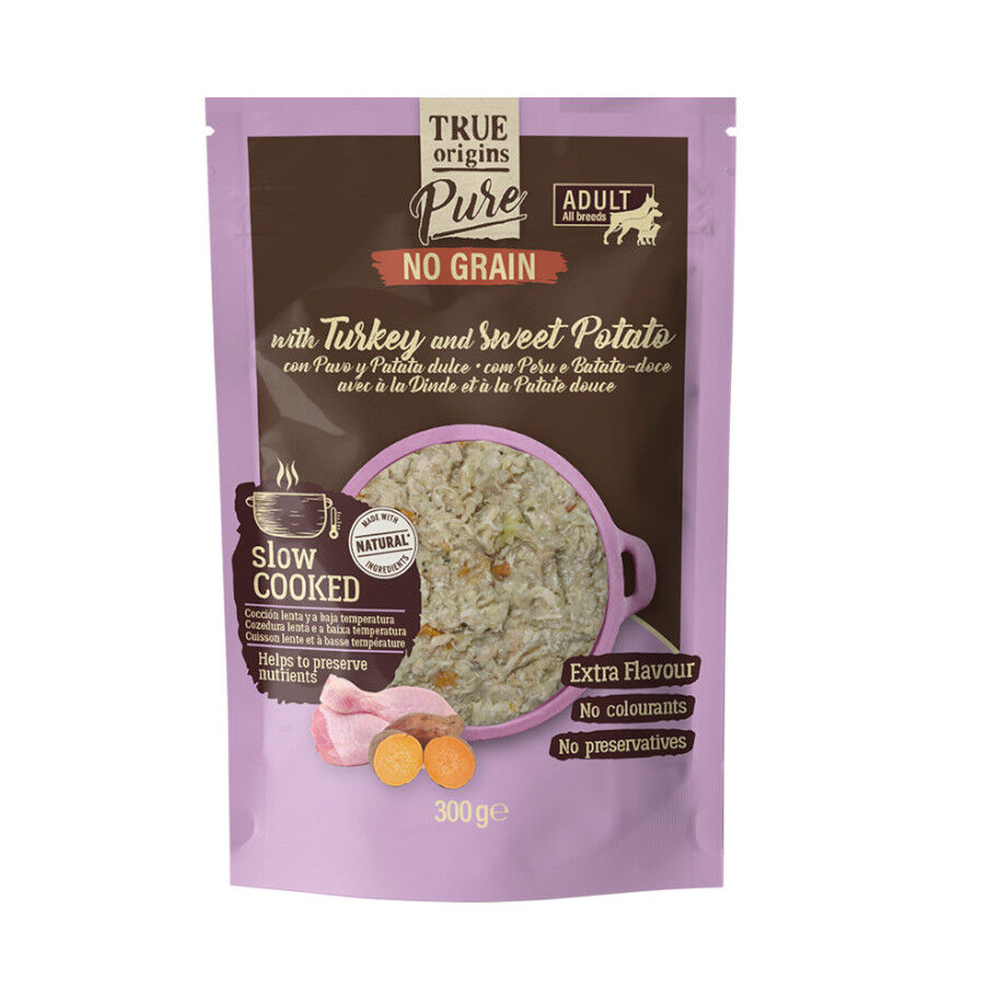 300 g True Origins Pure Adult Gently Coocked Pavo y Patata sobre para perros, , large indicador imagen numero 1