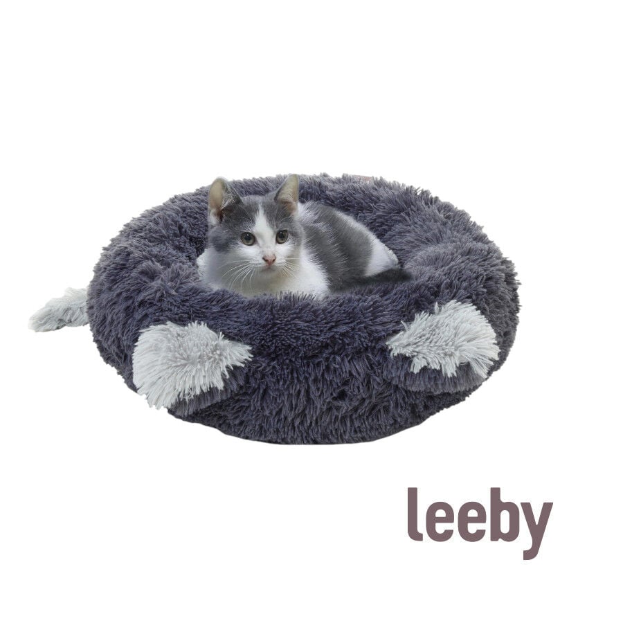 Leeby Cama Donut con Oreja y Cola Gris para gatos
