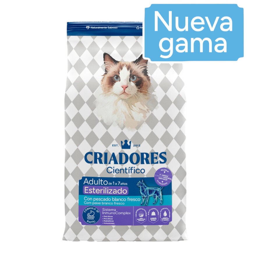 Criadores Cient&iacute;fico Adulto Esterilizado Pescado Blanco pienso para gatos