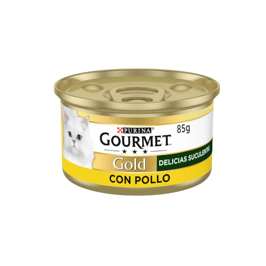 85 g Gourmet Gold Delicias Suculentas Pollo en Salsa lata para gatos, , large indicador imagen numero 1