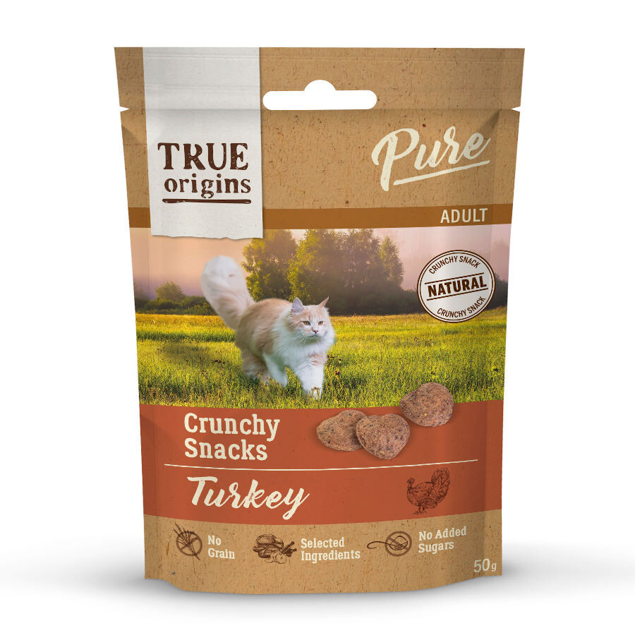 50 g True Origins Pure Bocaditos Adult Crunchy de Pavo para gatos, , large Imagen numero 1