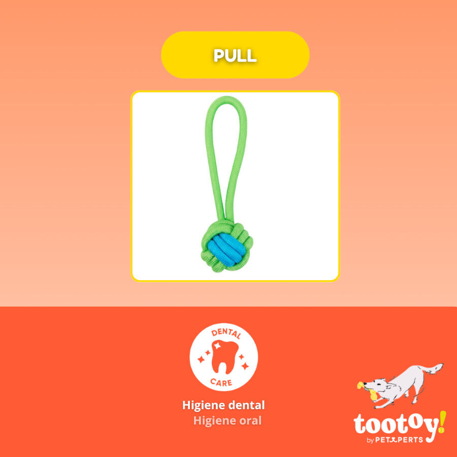 Tootoy! Mordedor de Cuerda con Pelota Verde para perros, , large indicador imagen numero 3