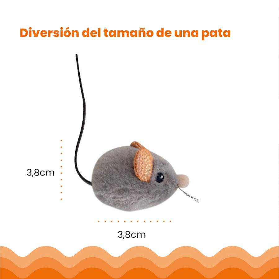 Catstages Squeaky Squeaky Gris Rat&oacute;n de Juguete con Catnip para gatos, , large indicador imagen numero 3