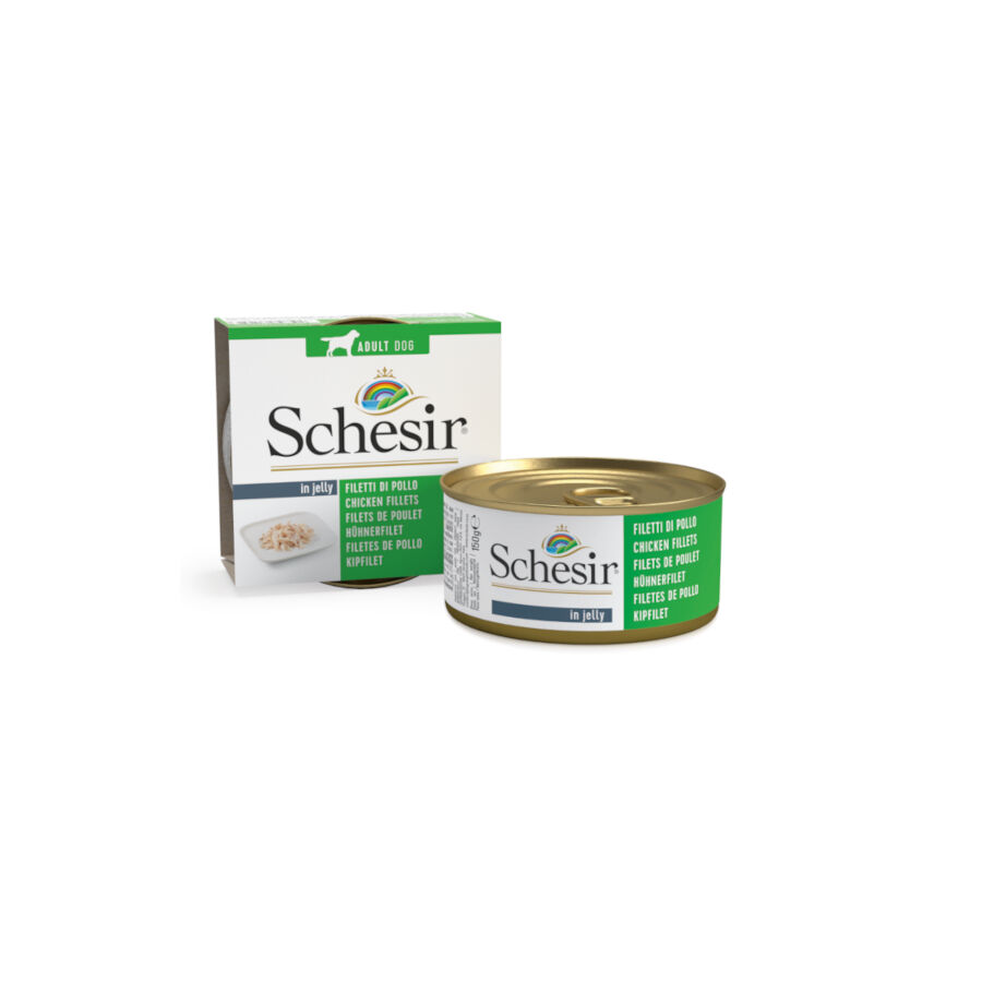 150 g Schesir Adult pollo en gelatina lata para perros, , large indicador imagen numero 1