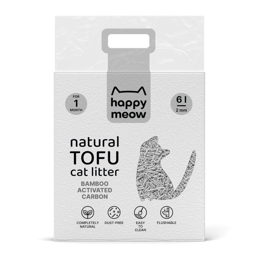 6 L Happy Meow Natural Tofu Aglomerante Bambu para gatos, , large indicador imagen numero 1