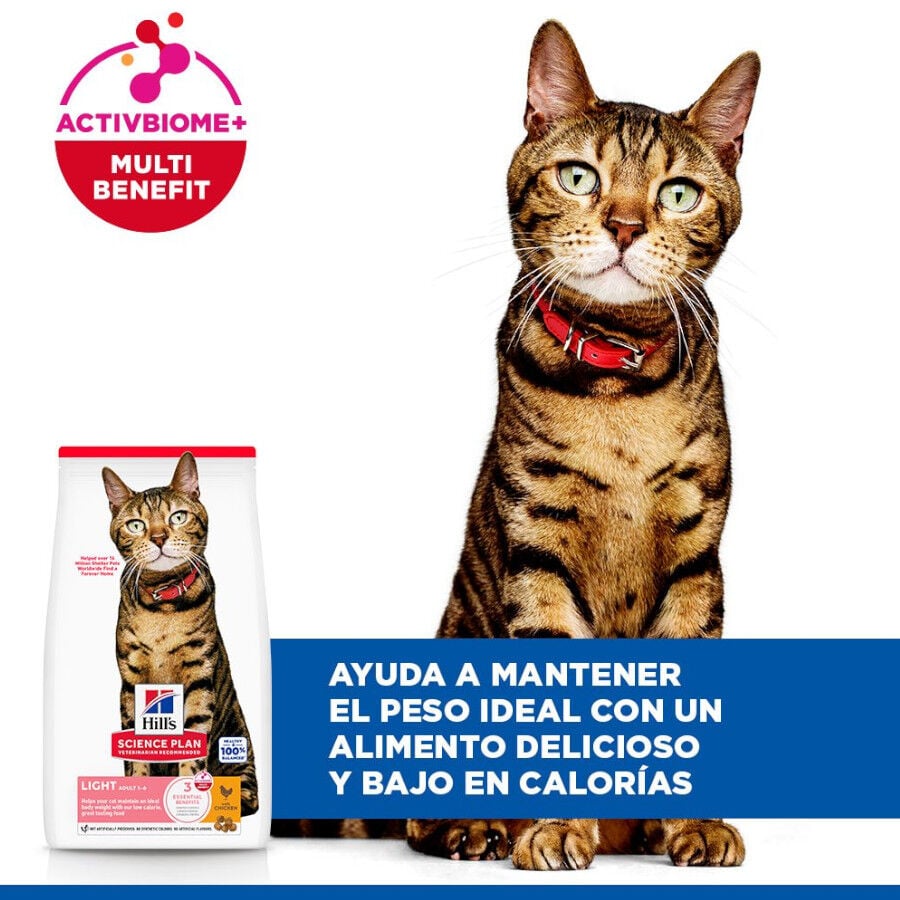 10 kg Hill's Science Plan Light Adult Pollo pienso para gatos, , large Imagen numero 4