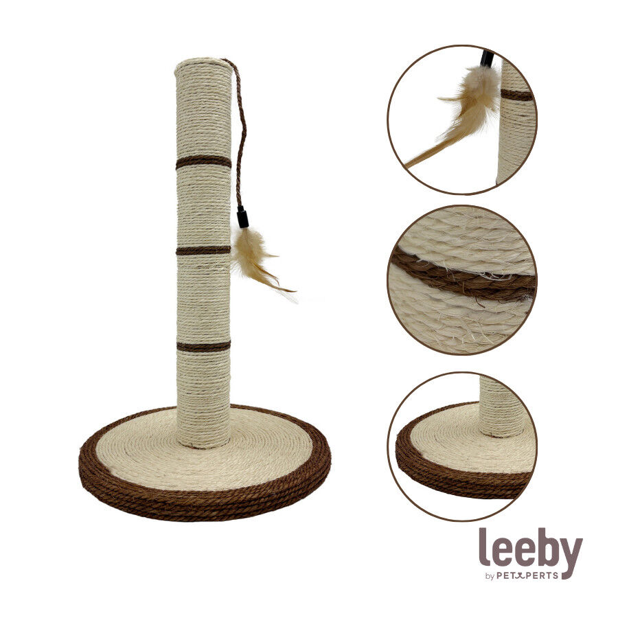 Leeby Isidoro rascador de sisal con juguete marron para gatos, , large Imagen numero 5