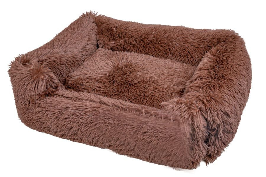 Leeby Cama Suave Antiestr&eacute;s de Pelo Marr&oacute;n para perros, , large Imagen numero 1