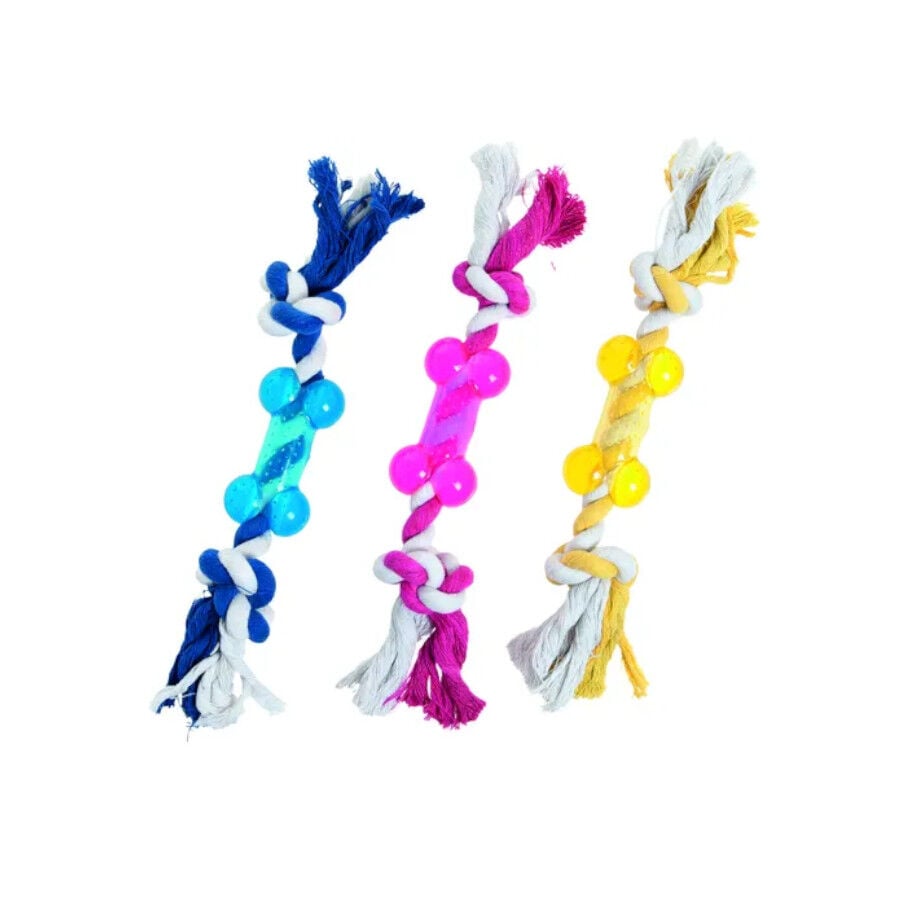 Flamingo juguete hueso con cuerda para perros Imagen numero 1