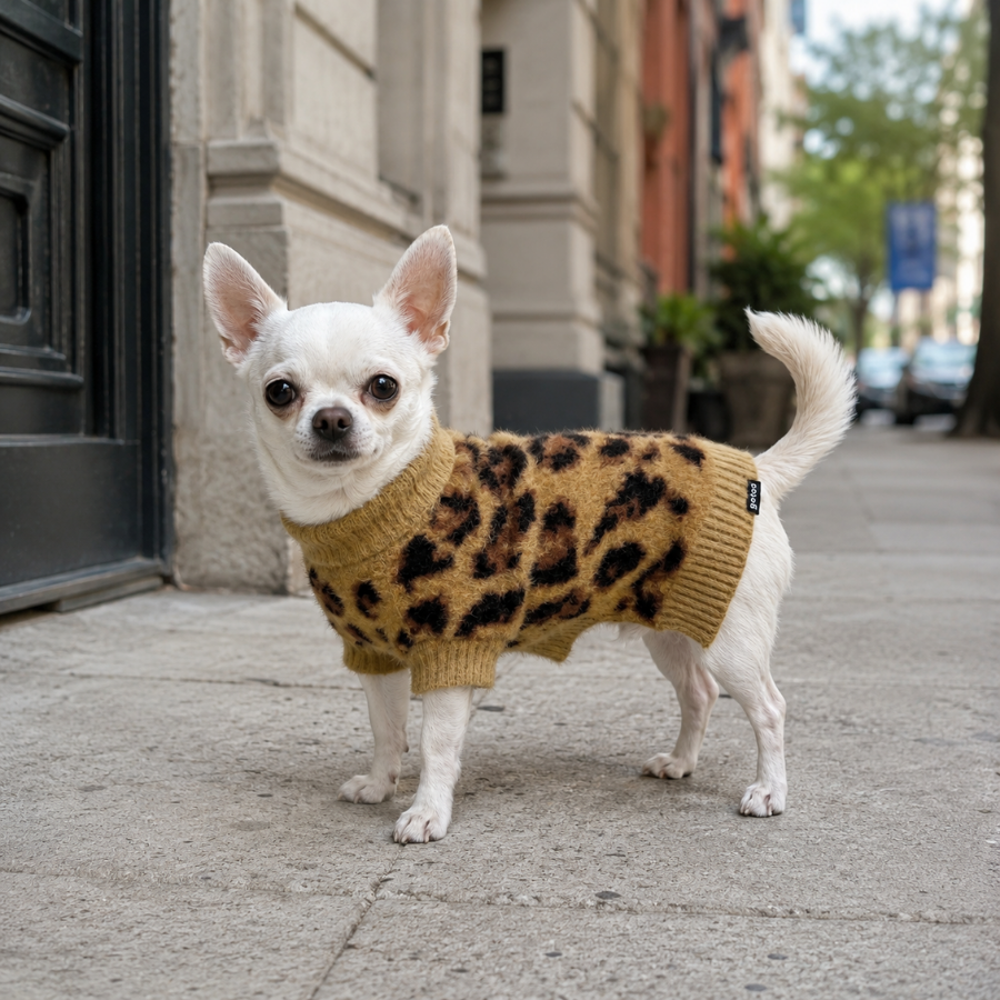 Gotoo Jersey Punto Estampado Leopardo para perros, , large indicador imagen numero 1