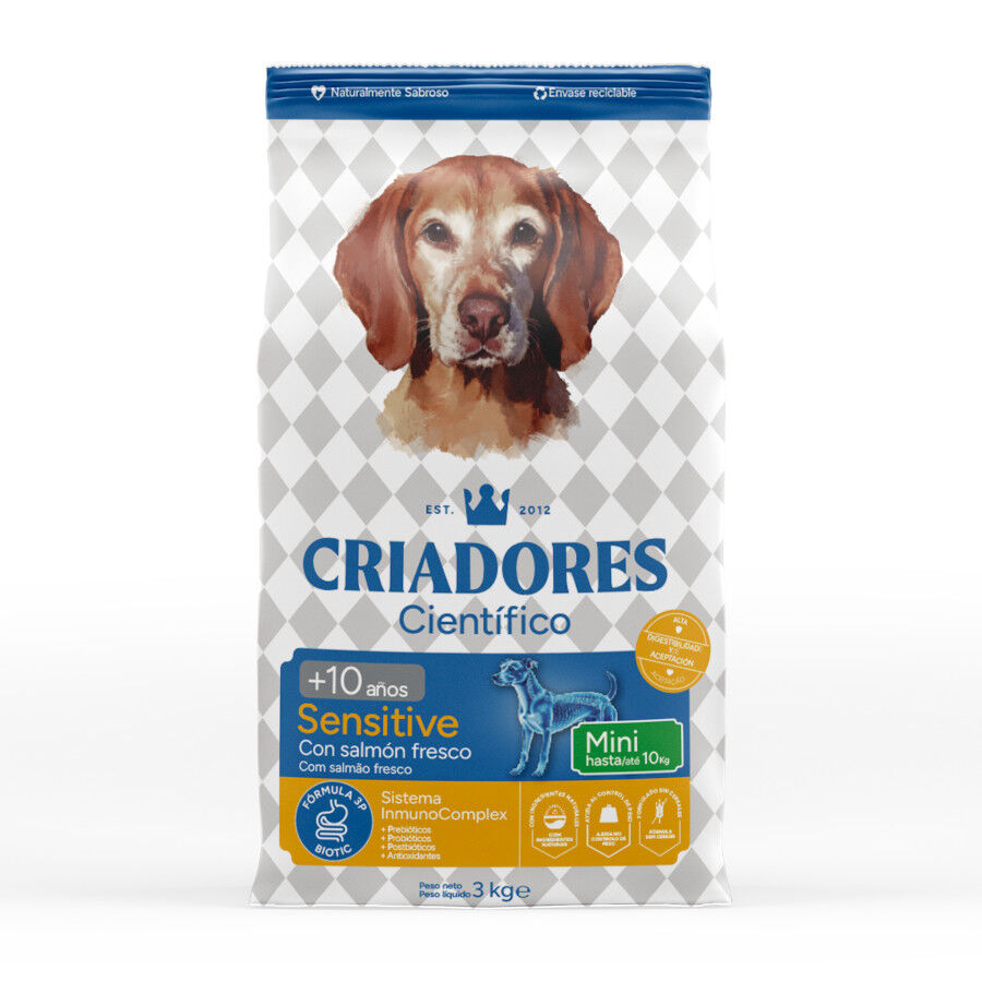 3 kg Criadores Cient&iacute;fico Senior Sensitive Mini Pienso Salm&oacute;n para perros, , large indicador imagen numero 1